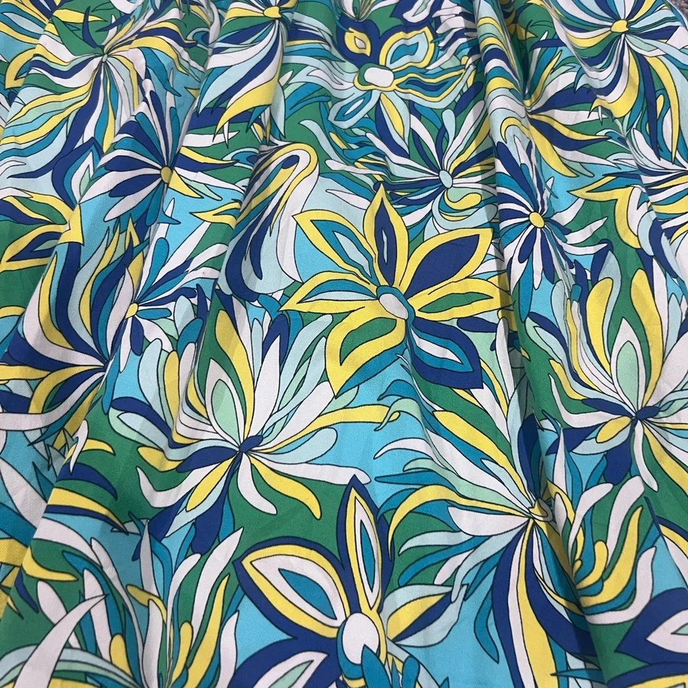 Kate Spade Anemone Floral Amelia Dress  Blue Green Sleeveless Pleated Size US 8 - Picture 7 of 14